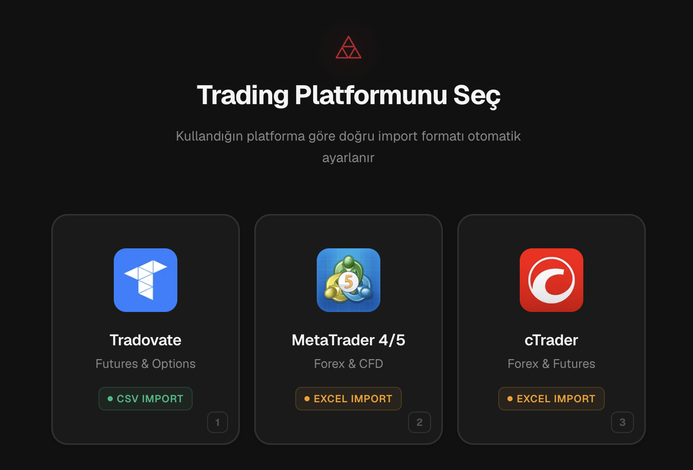 CSV import screen